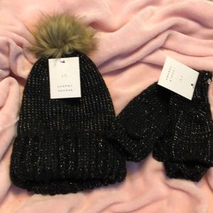 New Lauren Conrad Hat and Gloves Bundle